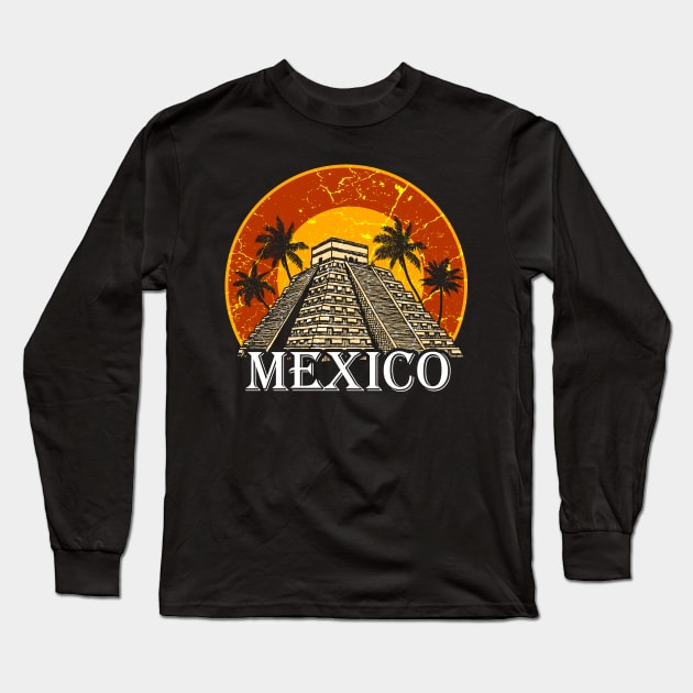 Mexican Pyramid Long Sleeve T-Shirt by Mila46